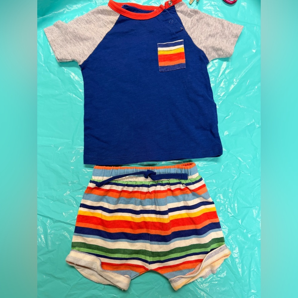 Baby boy girl 3 months Colorful Striped  Outfit cotton